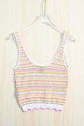 Flowering Girl Women Rainbow Striped Knit Tank Top