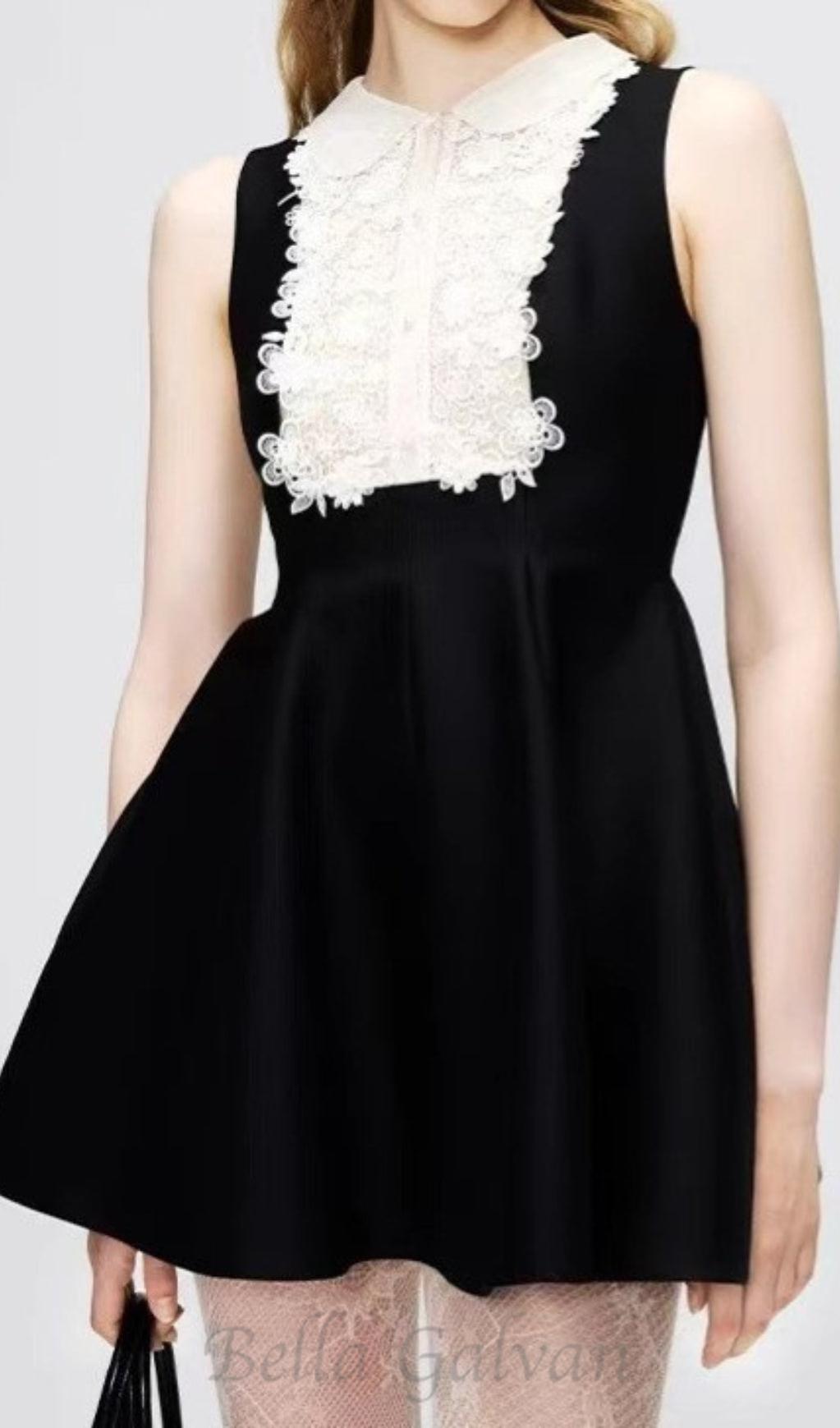 Flowering Girl Women Daray Black Lace Sleeveless Mini Dress