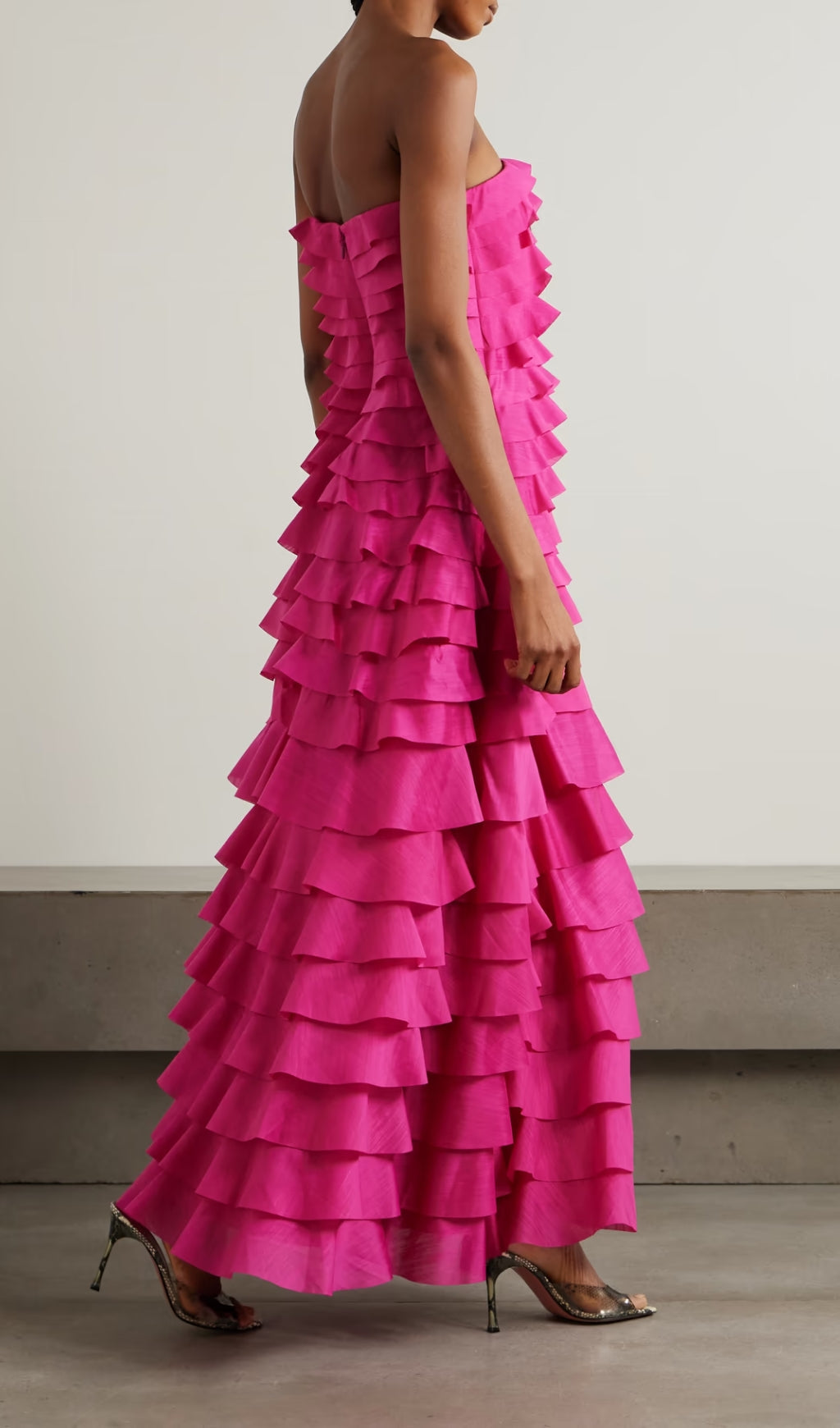 Flowering Girl Women stacey Strapless Layered Maxi Dress in pink