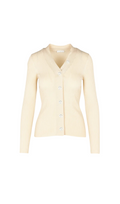 SPREAD COLLAR RIBBED CARDIGAN