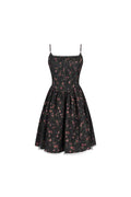 Jubin Mesh printed fishbone mini dress in black