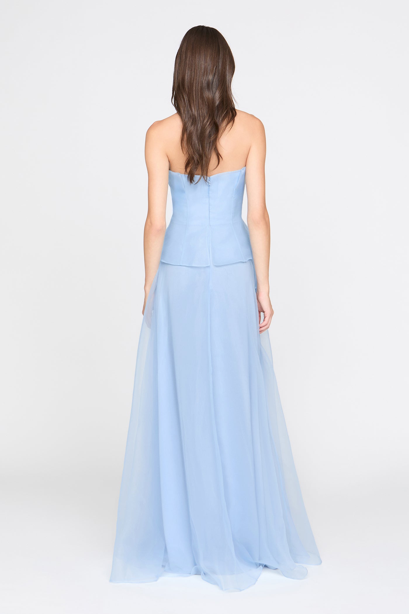 mandy off-shoulder flower ruffle maxi dress - blue