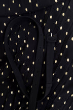 Black And Gold Chiffon Maxi Dress