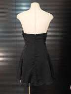 Flowering Girl Women Strapless Cutout Mini Dress - Black