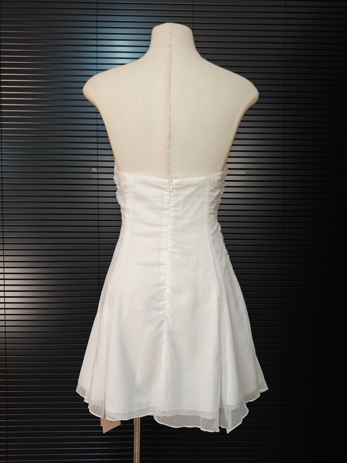 Flowering Girl Women Strapless Cutout Mini Dress - White