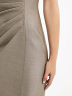 Flowering Girl Women Wool Silk Ruched Mini Dress