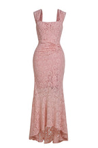 Flowering Girl Women vivien Lace Gathering Maxi Dress - pink