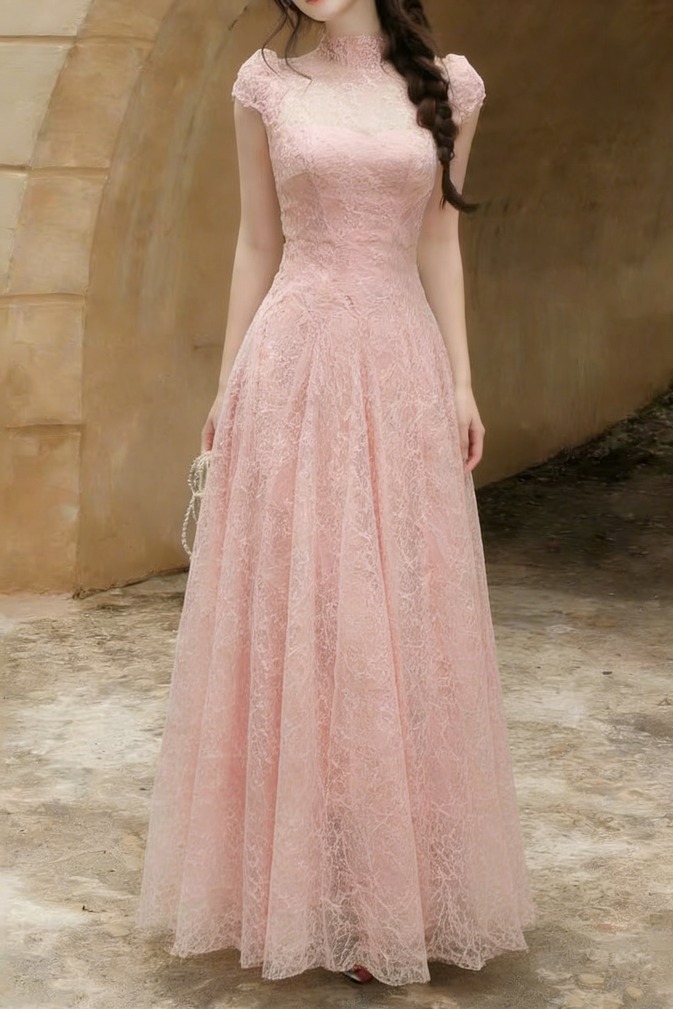 Lace Sequin A Line Midi Dress