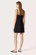 Flowering Girl Women Floral V Neckline Mini Dress In Black