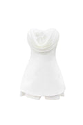 Flowering Girl Women verna flower embellished strapless mini dress in white