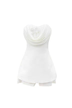 Flowering Girl Women verna flower embellished strapless mini dress in white