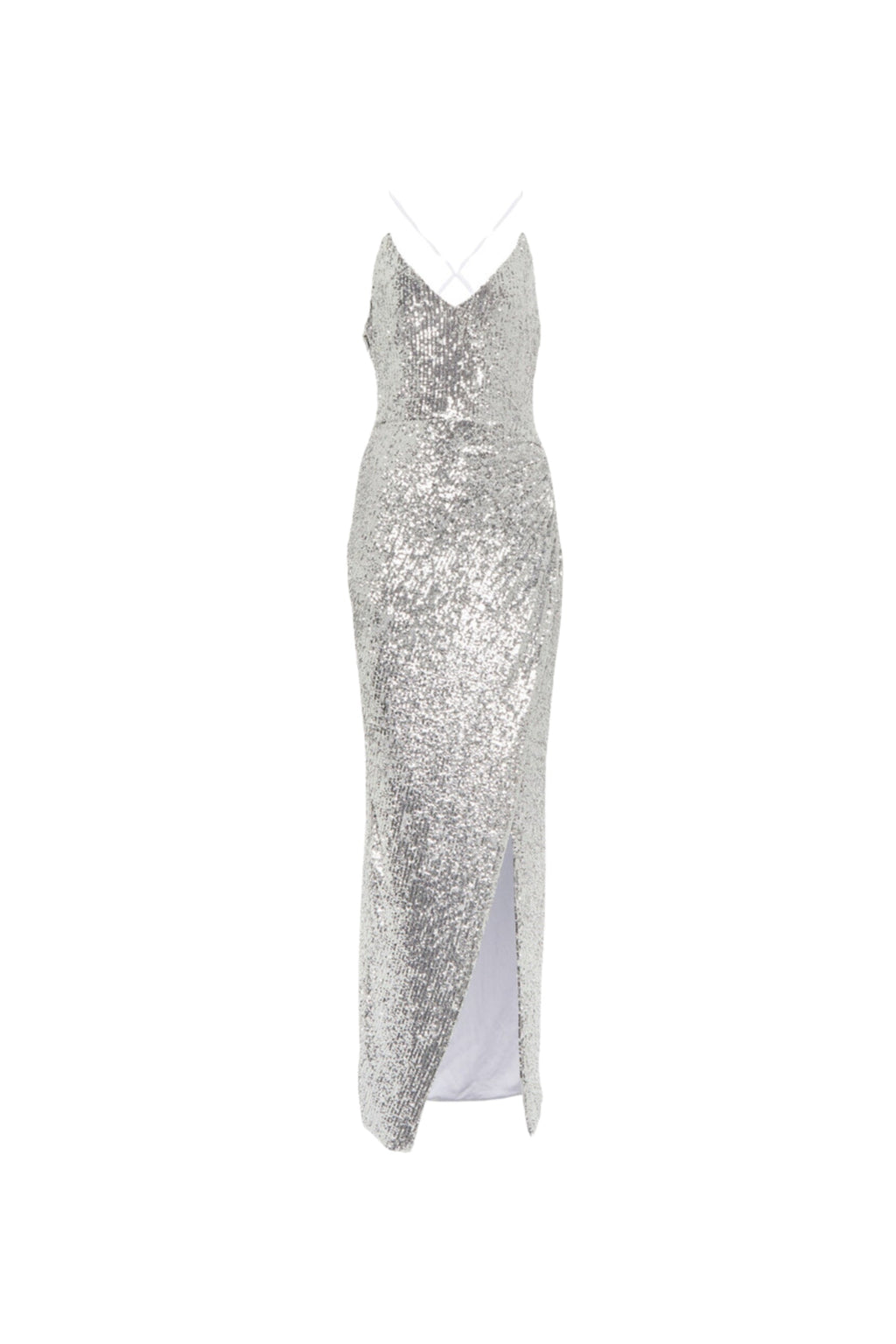 Flowering Girl Women Tammy Sequined Maxi Dress In Sliver