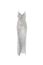 Flowering Girl Women Tammy Sequined Maxi Dress In Sliver