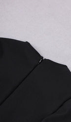 Flowering Girl Women Embellished Long Sleeve Bandage Mini Dress In Black