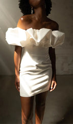 Flowering Girl Women Satin Ruffle Strapless Dress