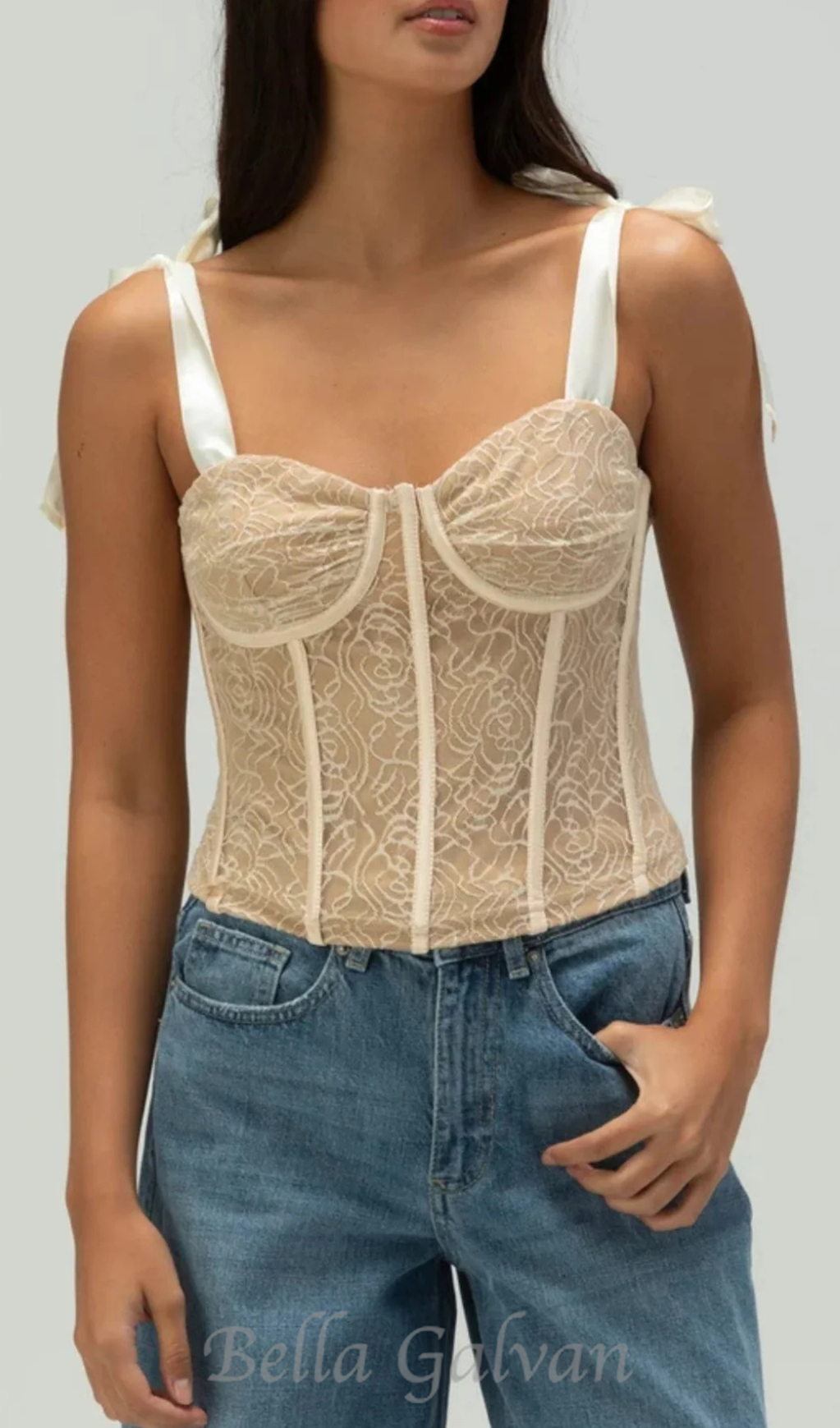 Flowering Girl Women WEST OF MELROSE Womens Lace Corset Top