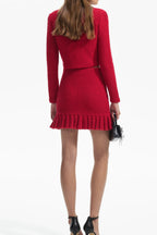 Flowering Girl Women Red Knit Skirt