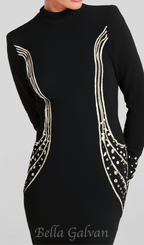 Flowering Girl Women Ashley crystal embellished bodycon maxi dress in black