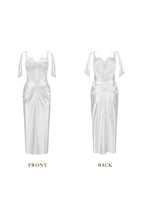 alexandra satin Corset Dress in white