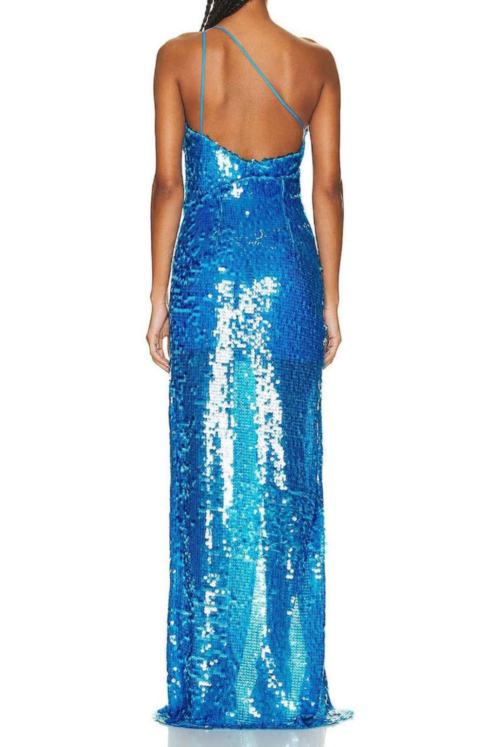 Flowering Girl Women One Shoulder Sequin Maxi Dress