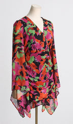 Flowering Girl Women Printed Ruffle Mesh Dress