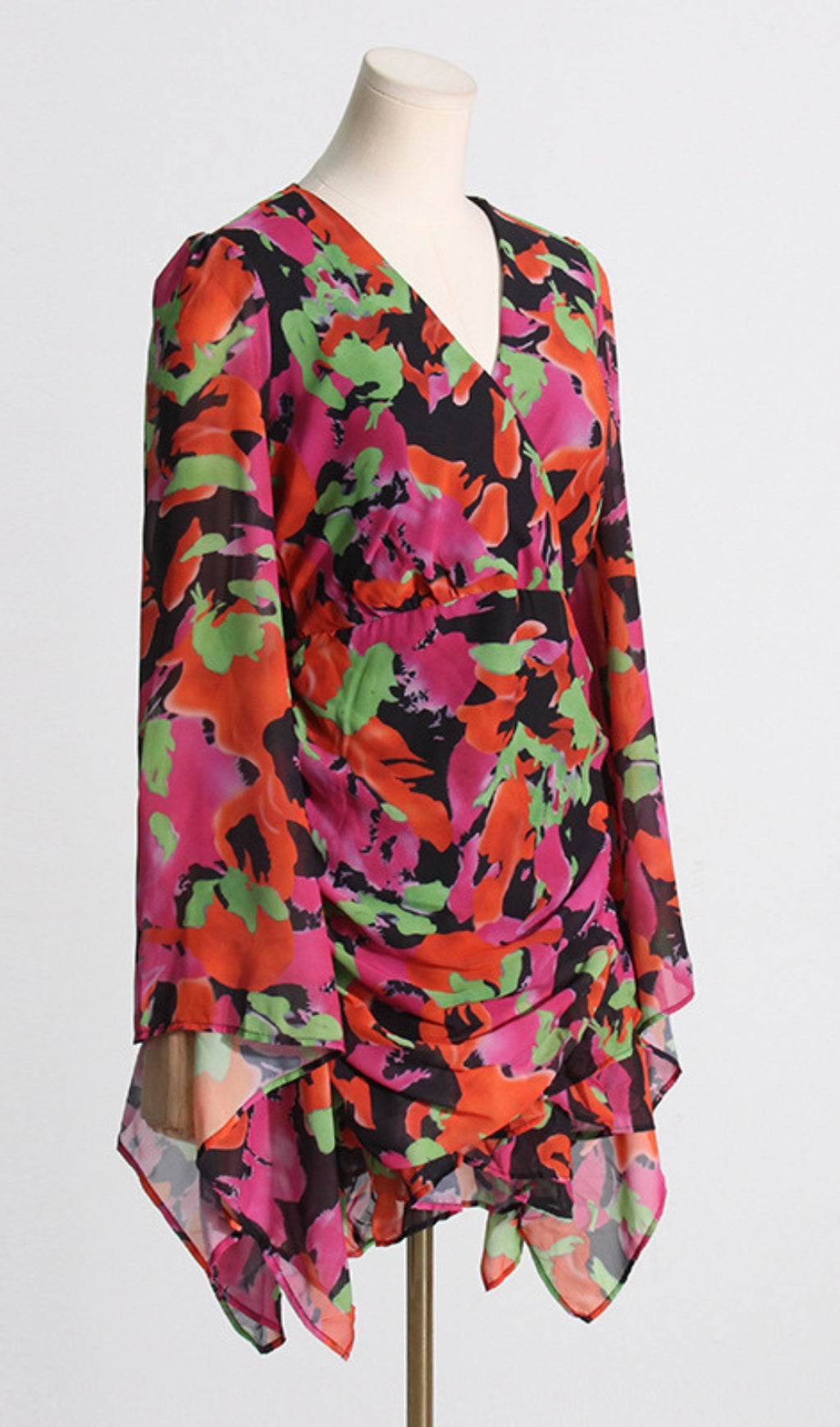 Flowering Girl Women Printed Ruffle Mesh Dress