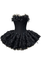 Strapless Petal Floral Corset A Line Dress