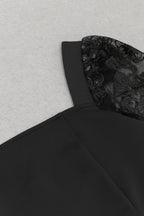 Flowering Girl Women Lace Long Sleeve Bandage Dresses In Black