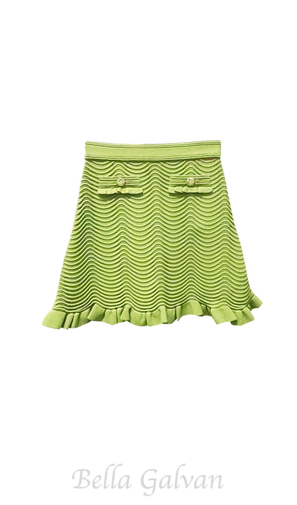 Flowering Girl Women Alina Knit Mini Skirt in Olive Green