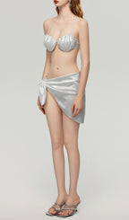 Flowering Girl Women Darrah White Pearl Three-Piece Swimsuit