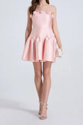 Flowering Girl Women Tina flower strapless mini Dress in pink