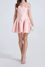 Flowering Girl Women Tina flower strapless mini Dress in pink