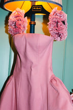 Flowering Girl Women Sherry Flower Strapless Puffy Mini Dress In Pink