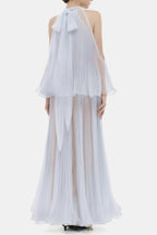belinda Violet Pleated tulle sleeveless maxi Dress