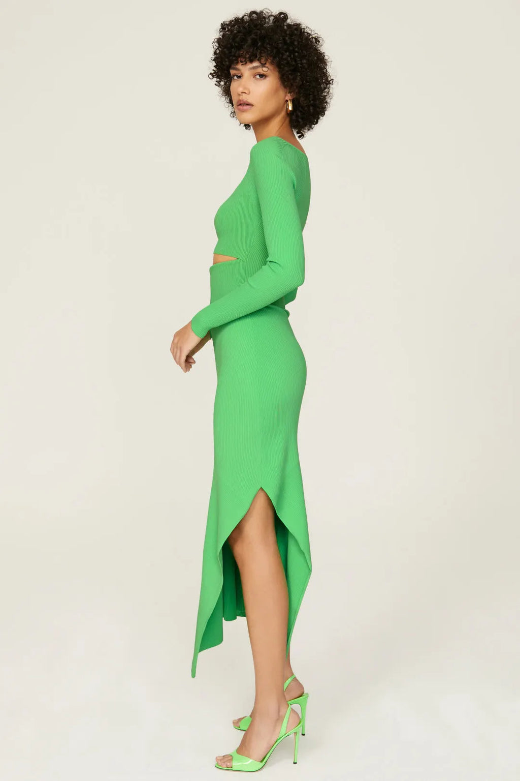 Flowering Girl Women tiffany long sleeve cutout cocktail dress in green
