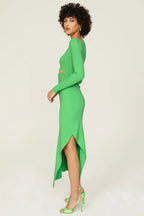 Flowering Girl Women tiffany long sleeve cutout cocktail dress in green
