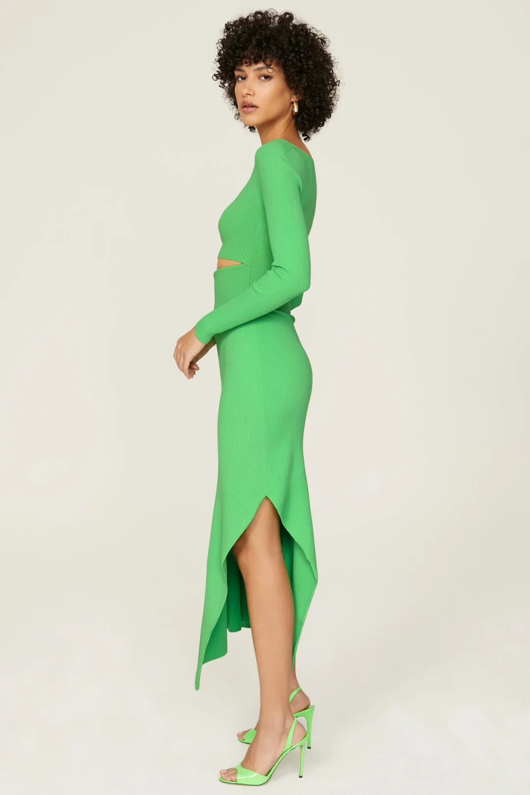 Flowering Girl Women tiffany long sleeve cutout cocktail dress in green