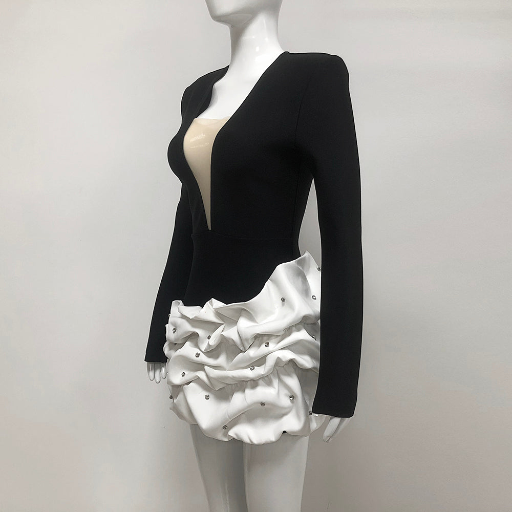 Flowering Girl Women tracy ocean waves long sleeve mini blazer dress
