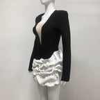 Flowering Girl Women tracy ocean waves long sleeve mini blazer dress