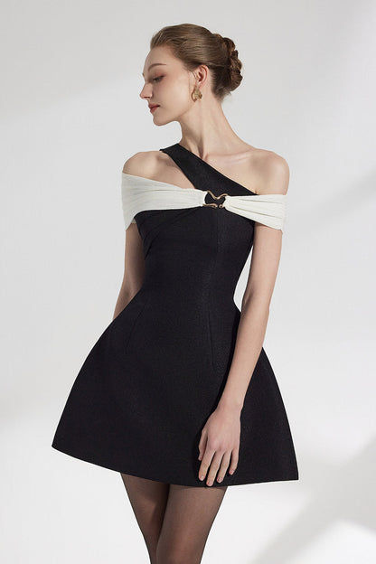 Mahala Asymmetric Off Shoulder Mini Dress