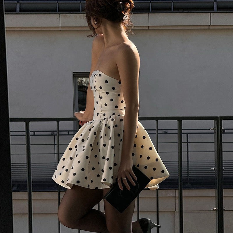 Flowering Girl Women Lumi Dot Strapless Mini Dress