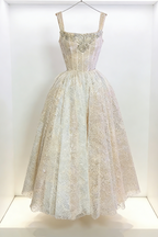 A-Line Glitter Sleeveless Light Champagne Wedding Dresses