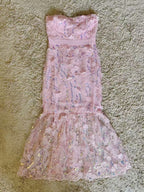 Flowering Girl Women Girly Charms Strapless Midi Dress Pink
