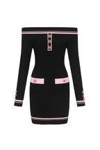 Vanessa Off-Shoulder Knit Mini Dress In Black