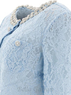 Flowering Girl Women carol lace embellished top in blue