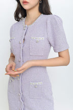 Flowering Girl Women Sequin-Embellished Knitted Mini Dress