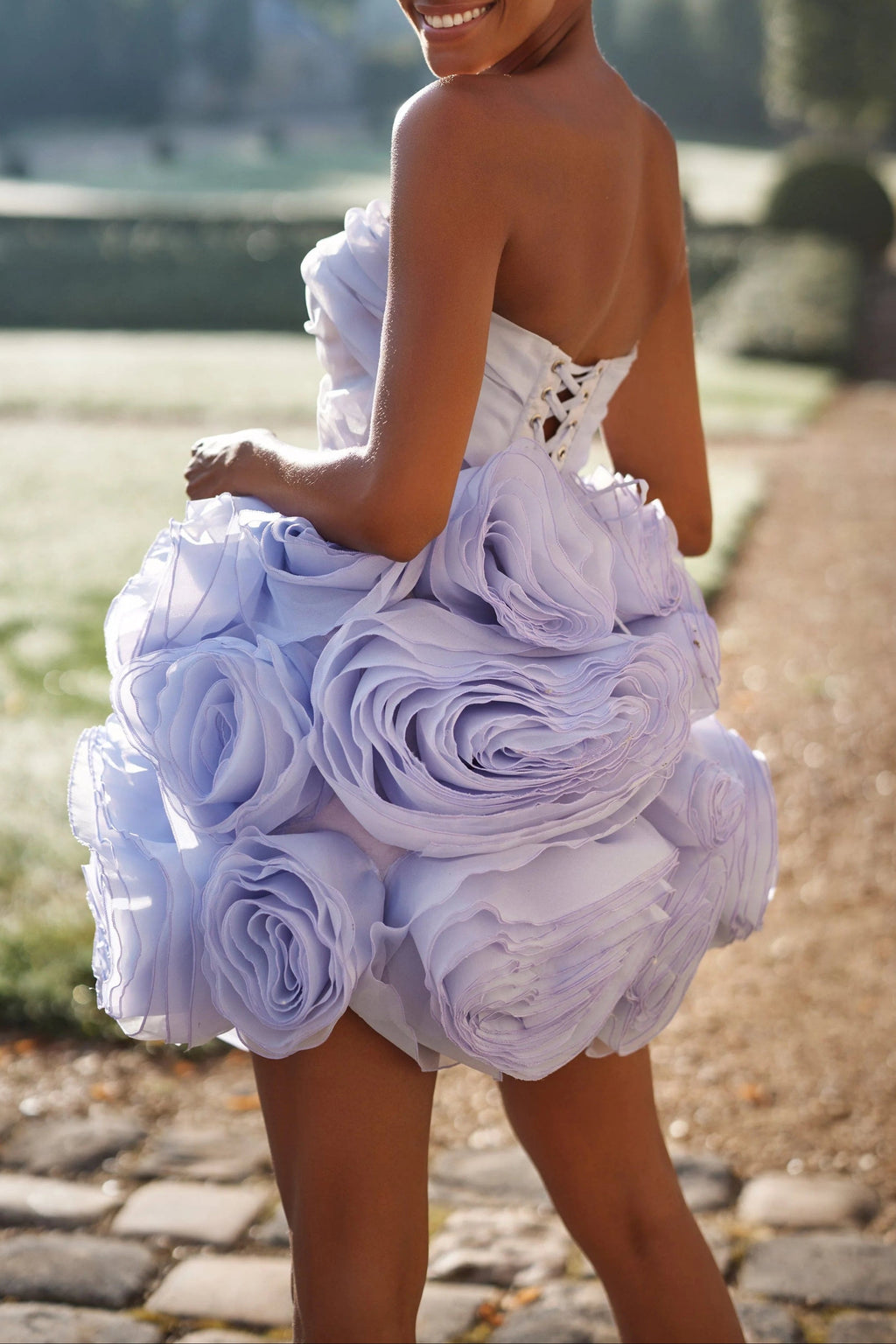 Flowering Girl Women Georgia Appliquéd Organza Lavender Mini Dress