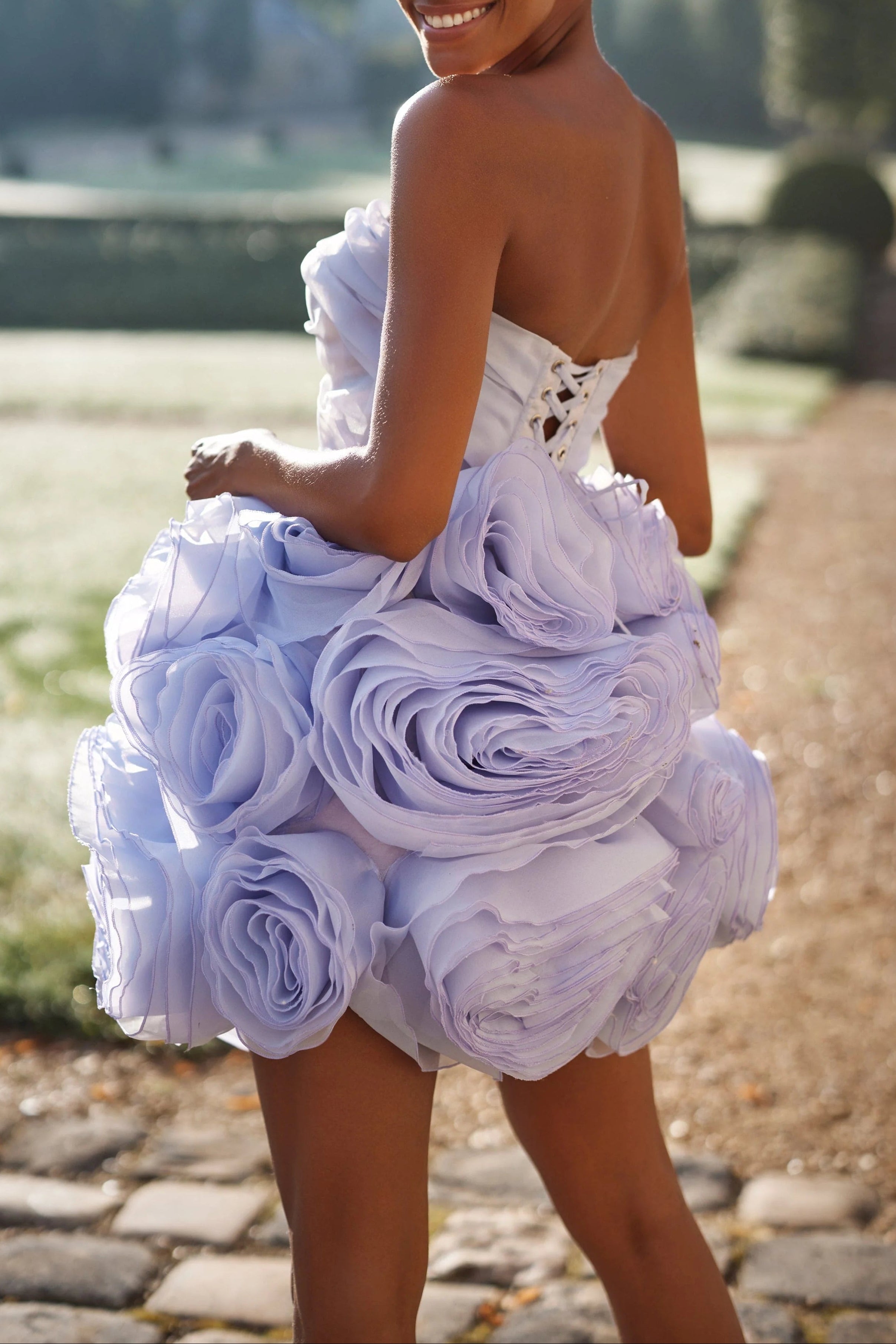 Flowering Girl Women Georgia Appliquéd Organza Lavender Mini Dress