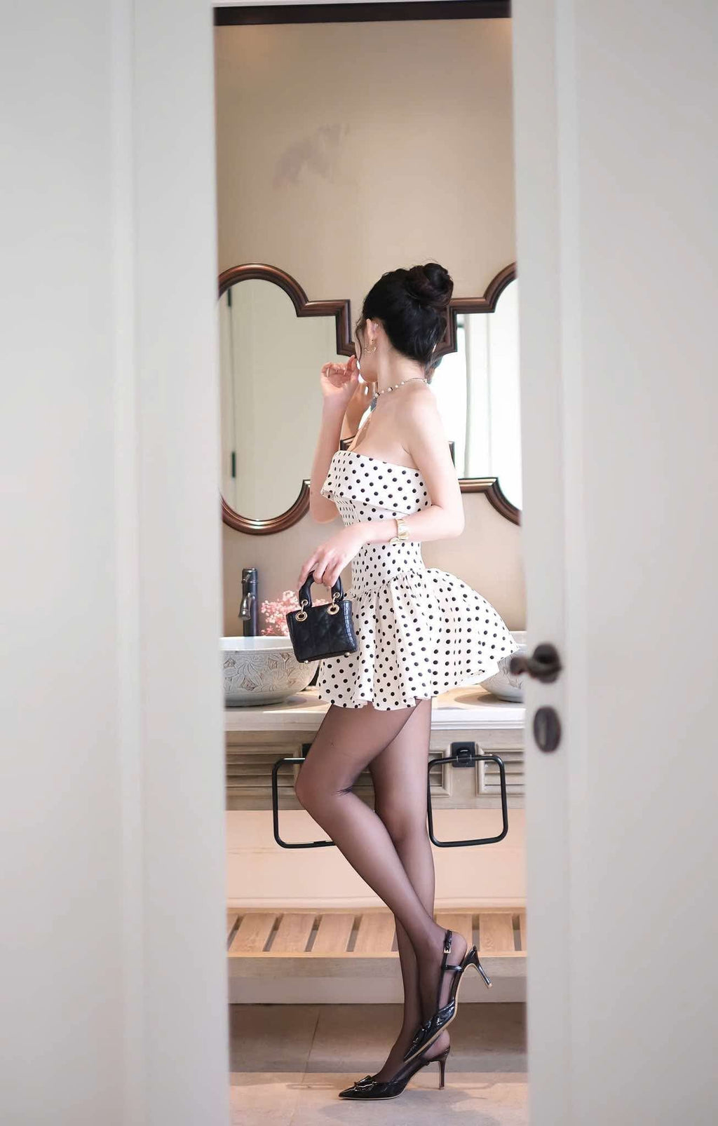 Flowering Girl Women Lumi Dot Strapless Mini Dress