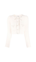 EMBELLISHED BOW CARDIGAN